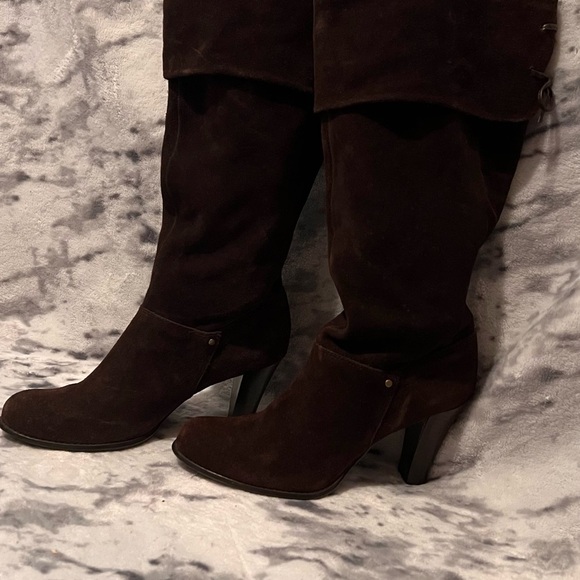 Tribeca leather heel boots-Dark Brown - Picture 2 of 9